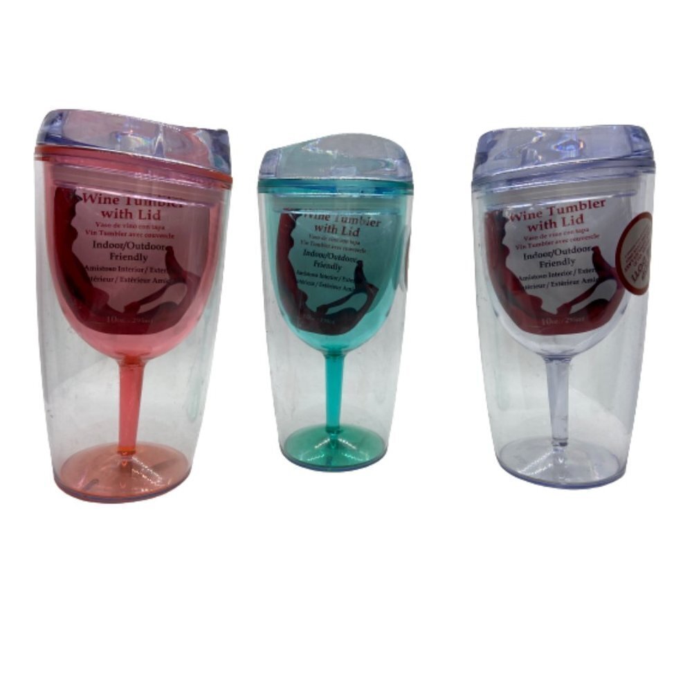Wine Tumbler Cup With Drink-Through Lid 10 oz - 1 cup